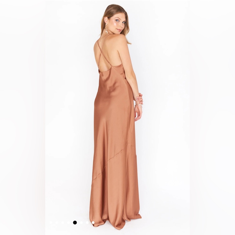 Show Me Your MuMu Tuscany Slip Copper Satin Maxi Dress - Picture 3 of 10
